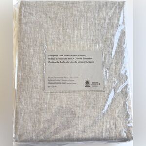 West Elm 100% European Flax Linen Shower Curtain Natural 72x74” NWT Retail $119